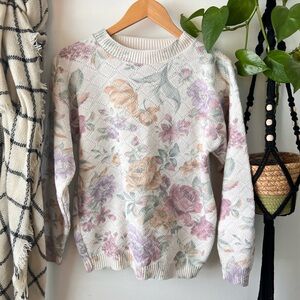 Vintage 90s Floral Grandma Sweater
